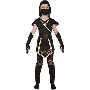 Viving Costumes Black Ninja Kids Custom Zwart 5-6 Years