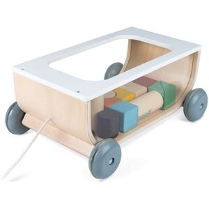 Janod Sweet Cocoon Cart With Blocks Game Veelkleurig 18 Months-99 Years