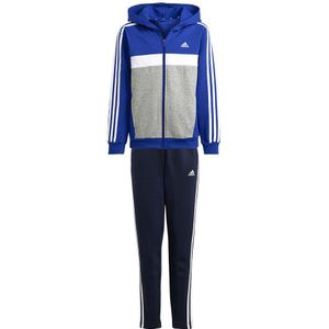 Adidas Tiberio 3 Stripes Colorblock Fleece Tracksuit Blauw 7-8 Years