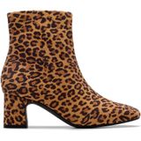 Clarks - Fernie Zip - Leren Enkellaarsjes - Dierenprint - 3 tot 5 cm