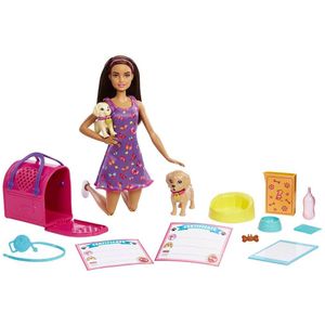 Barbie Adopt Puppets Purple Dress Doll Goud