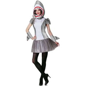 Viving Costumes Shark Girl Custom Grijs M-L