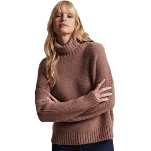 Superdry Studios Chunky Roll Neck Sweater Beige L Vrouw