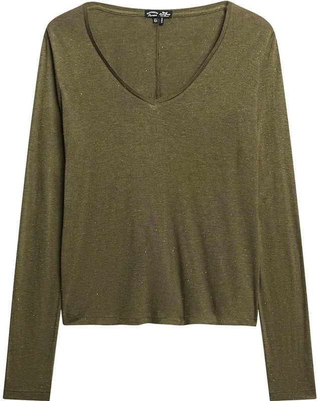 Superdry - Jersey Top - Dames - Slimfit - V-hals - Lange Mouwen