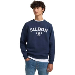 Silbonvoor mannen. 125013 Sweater racket medium marine (S), Casual, Katoen, Marineblauw
