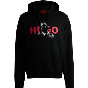 HUGO - Badstof Hoodie - Katoen - Dierenprints - Capuchon - Lange Mouwen