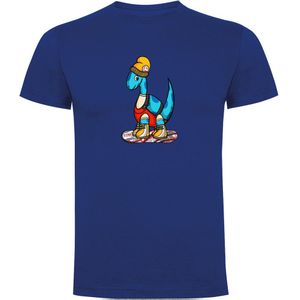 Kruskis Dino Snow Short Sleeve T-shirt Blauw L Man