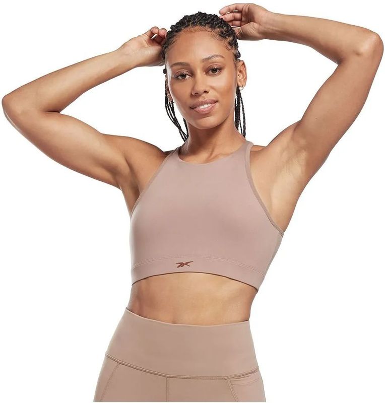 Reebok - Yoga Long Line - Sportbeha - Perzik - Hoge Halslijn