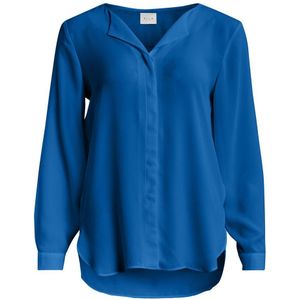 Vila Lucy Long Sleeve Shirt Blauw XS Vrouw