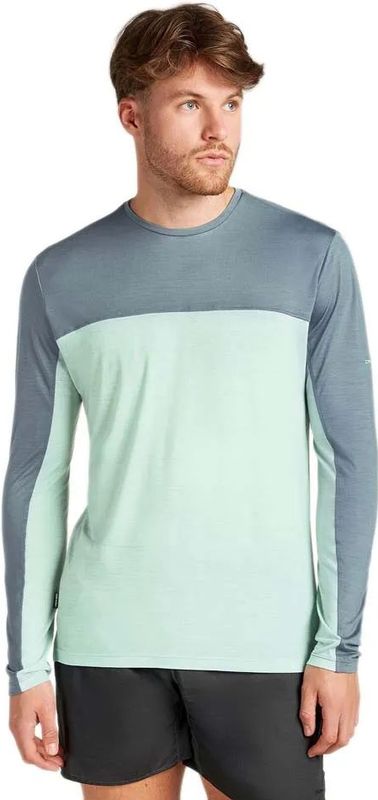 Icebreaker - Merino 125 Cool Lite Sphere - T-shirt Met Lange Mouwen - Groen, Blauw