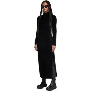 G-star Velvet Slit Long Sleeve Short Dress Zwart 2XS Vrouw
