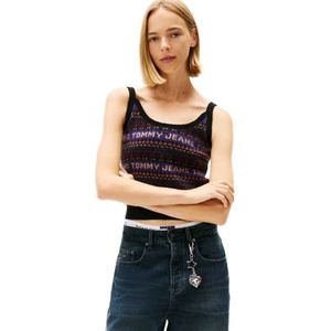 Tommy Jeans - Fairisle Cami Sweater - Zwart - Sweater