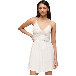 Superdry - Jersey Lace Mini Dress - Zwart - Kant - Spaghettibandjes