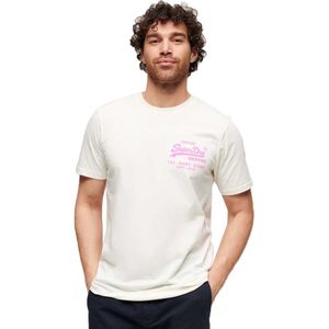 Superdry Neon Vintage Logo Short Sleeve T-shirt Beige XL Man