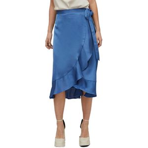Vila Ellette Wrap High Waist Midi Skirt Blauw 44 Vrouw