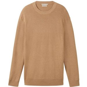 Tom Tailor 1038238 Comfort Cosy Knit Crew Neck Sweater Beige L Man