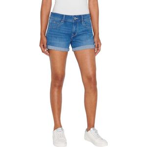 Pepe Jeans Relaxed Mw Fit Denim Shorts Blauw 28 Vrouw