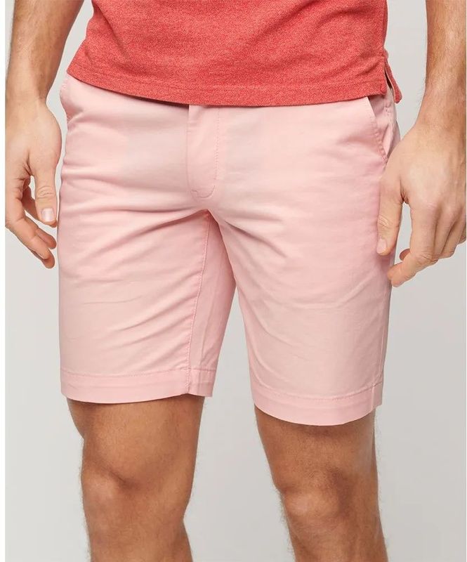 Superdry - Stretch Korte Broek - Chino - Blauw - Katoen