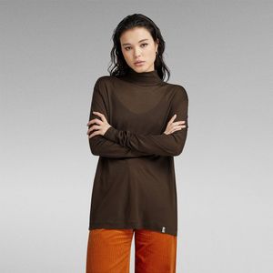 G-star Essential Loose T Long Sleeve High Neck T-shirt Bruin XS Vrouw