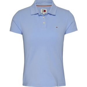 Tommy Jeans Slim Essential Short Sleeve Polo Blauw S Vrouw