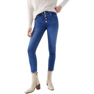 Salsa Jeans Destiny Crop Slim Fit Buttons In The Front Jeans Blauw 27 / 28 Vrouw