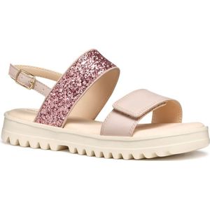 Geox - Coralie - Sandalen - Roze - Lederlook - Glitterstof