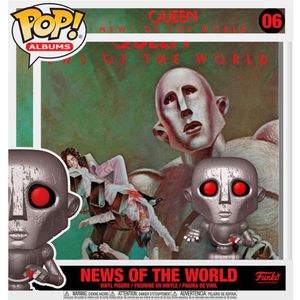 Funko Pop Queen News Of The World With Album Case Figure Zilver