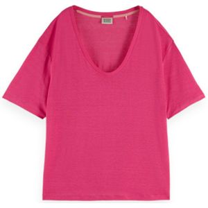 Scotch & Soda Soft Short Sleeve V Neck T-shirt Roze XS Vrouw