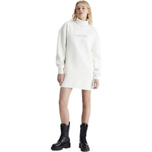 Calvin Klein Jeans Monologo Roll Long Sleeve Dress Beige XS Vrouw