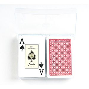 Fournier Dos Bridge Deck Of Cardss 100% Plastic Deck Of Cardss Nº 2826 2 Giant Indices Board Game Transparant