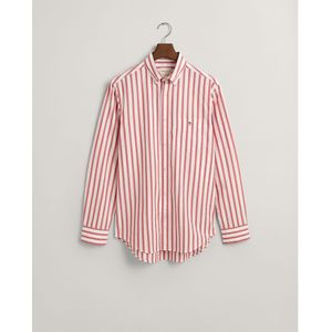 Gant - College Overhemd Streep Rood - Heren - Maat M - Regular-fit