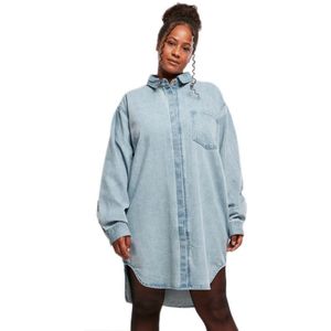 Urban Classics Oversized Long Sleeve Short Dress Blauw XL Vrouw