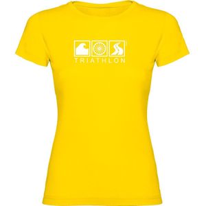Kruskis Triathlon Short Sleeve T-shirt Geel M Vrouw