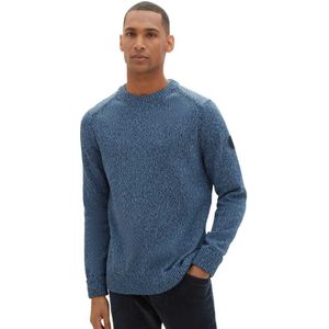 Tom Tailor 1038246 Multicolor Knit Crew Neck Sweater Blauw S Man