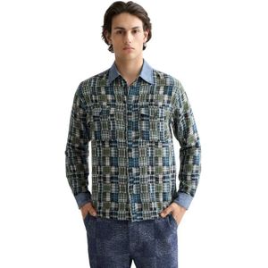 Scotch & Soda Patchwork Flannel Relaxed Fit Overhemd Met Lange Mouwen