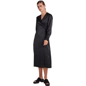 Yas Pella Long Sleeve Long Dress Zwart M Vrouw