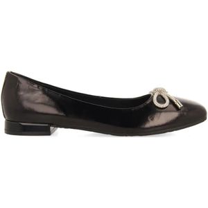 GIOSEPPO VASVAR Ballerina - Zwart - Leren - Zilveren Strik