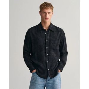 Gant Rel Cupro Viscose Jacquard Overhemd Met Lange Mouwen