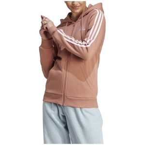 Adidas Essentials 3 Stripes Full Zip Sweatshirt Beige L / Regular Vrouw