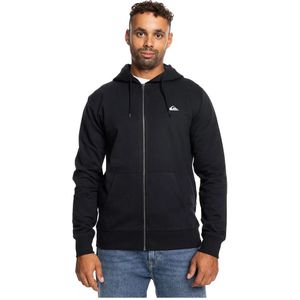 Quiksilver Basic Sweatshirt Met Rits Zwart Man