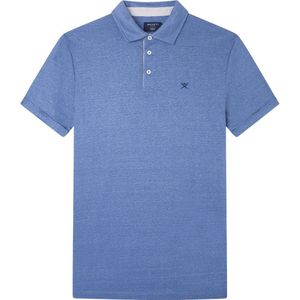 Hackett Linen Soft Trim Short Sleeve Polo Blauw L Man