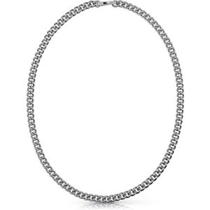 Guess 23 8 Mm Curb Round As Necklace Zilver  Man