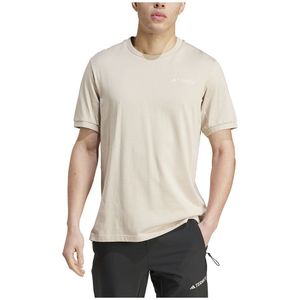 Adidas Xpl Logo Short Sleeve T-shirt Beige M Man