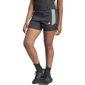 Adidas Own The Run Excite 3 Stripes 2 In 1 Shorts Zwart M Vrouw