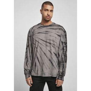 Urban Classics Boxy Tye Dye Long Sleeve Shirt Zwart XL Man