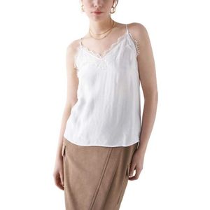 Salsa Jeans Lace Trimmed Sleeveless Blouse Wit M Vrouw