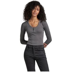 G-star Henley Ultra Slim Body T-shirt Met Lange Mouwen