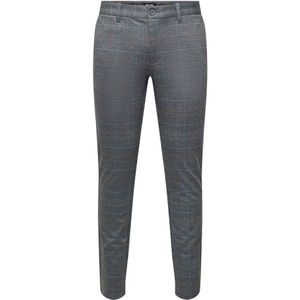 Only & Sons Mark Tap Check 02092 Chino Pants Grijs 28 / 32 Man