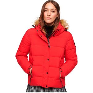 Superdry Faux Fur Puffer Jacket Rood XL Vrouw