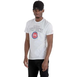 New Era - T-shirt - Wit - Detroit Pistons Logo